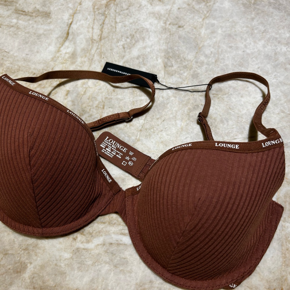 Lounge Brown Ribbed Bra